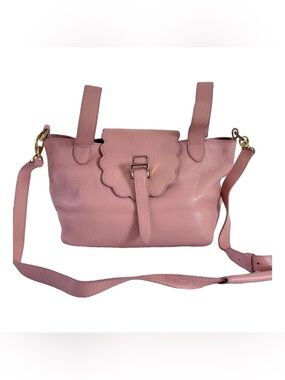 Italian Leather Pink Crossbody Bag